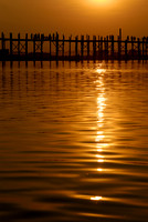 sunset over U Bein Bridge of Mandalay