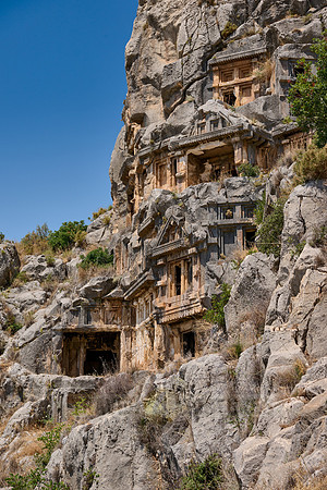 Lycian rock tombs in a rock face of Myra Ancient City