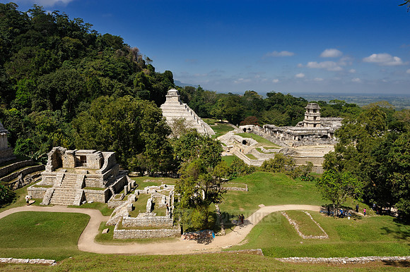 overview of Maya archaeological site Palenque