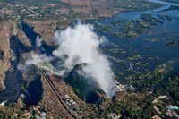 Aerial view from a helicopter of Victoria Falls
