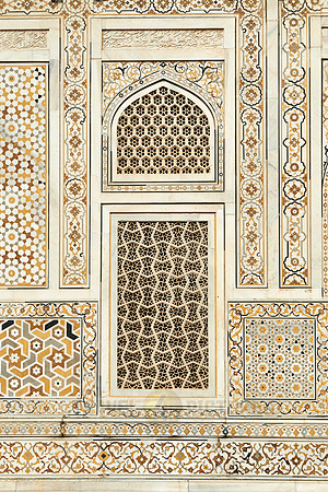 brilliant marble decorated wall with inlay work