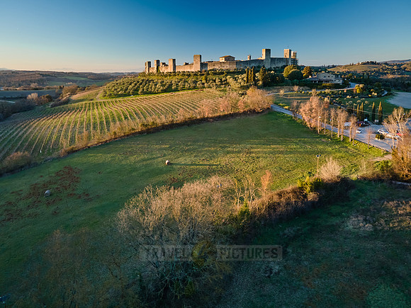 Aerial view of medieval town Monteriggioni