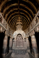 interior shot of Ajanta caves, cave 19