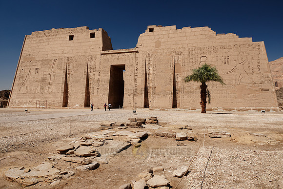first pylon inside Mortuary Temple of Ramesses III
