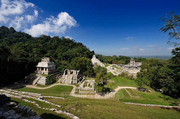 overview of Maya archaeological site Palenque