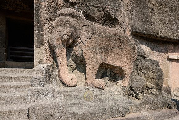 elephant carving at Ajanta caves