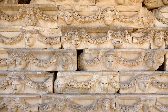 Face reliefs in the entrance area of Aphrodisias