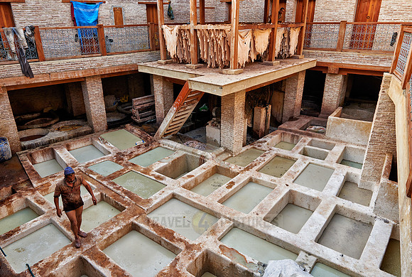 refurbished leather tannery in Old Fez