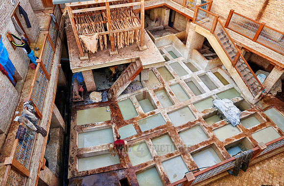 refurbished leather tannery in Old Fez