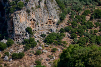 Lycian rock tombs in a rock face of Dalyan