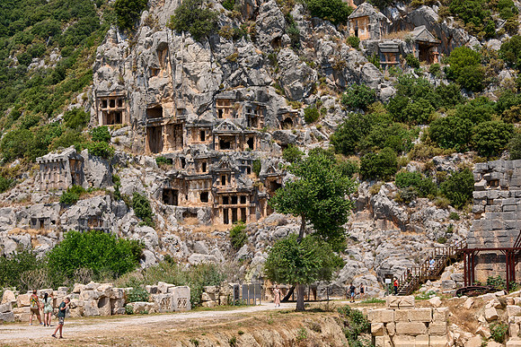 Lycian rock tombs in a rock face of Myra Ancient City