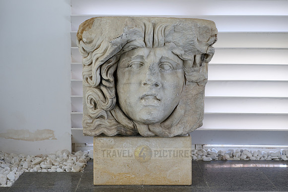 Marble sculptures and statues inside museum of Aphrodisias Ancient City