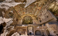 Egritas church with collapsed front wall showing frescos, Ihlara valley