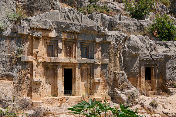 Lycian rock tombs in a rock face of Myra Ancient City