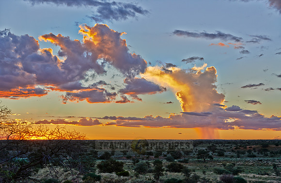 strong rain clouds during sunset