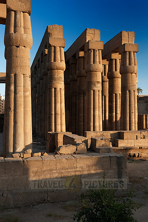 hypostle hall with closed papyrus columns