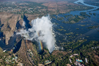 Aerial view from a helicopter of Victoria Falls