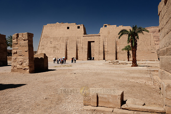 first pylon inside Mortuary Temple of Ramesses III