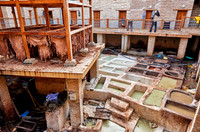 refurbished leather tannery in Old Fez