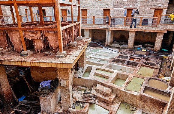 refurbished leather tannery in Old Fez