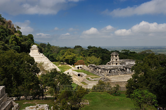 overview of Maya archaeological site Palenque