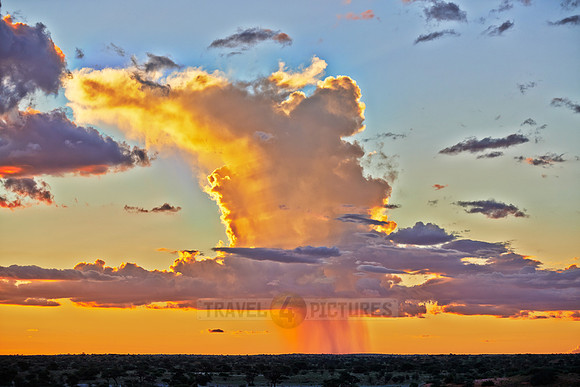 strong rain clouds during sunset